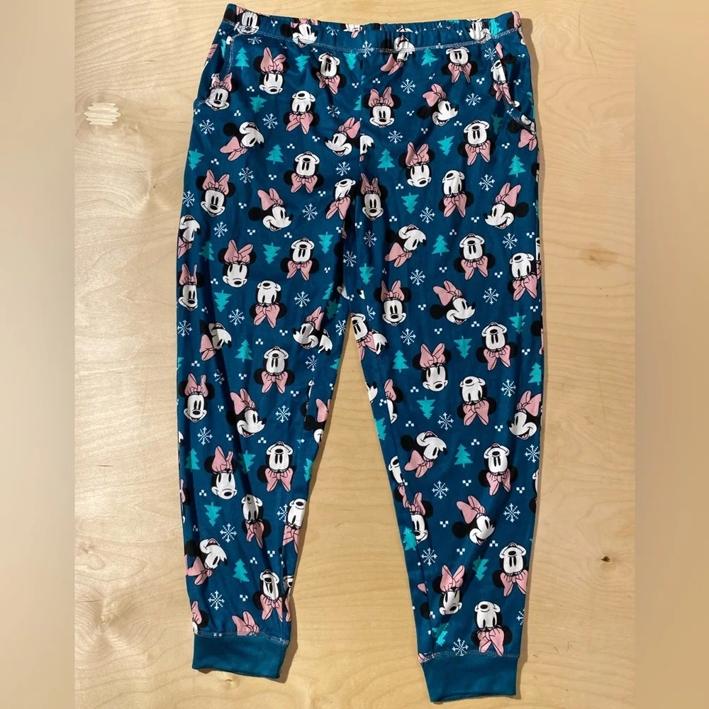 Disney Pajama Bottoms - Blue with Pink and White Minnie XL (16-18) (OQ)